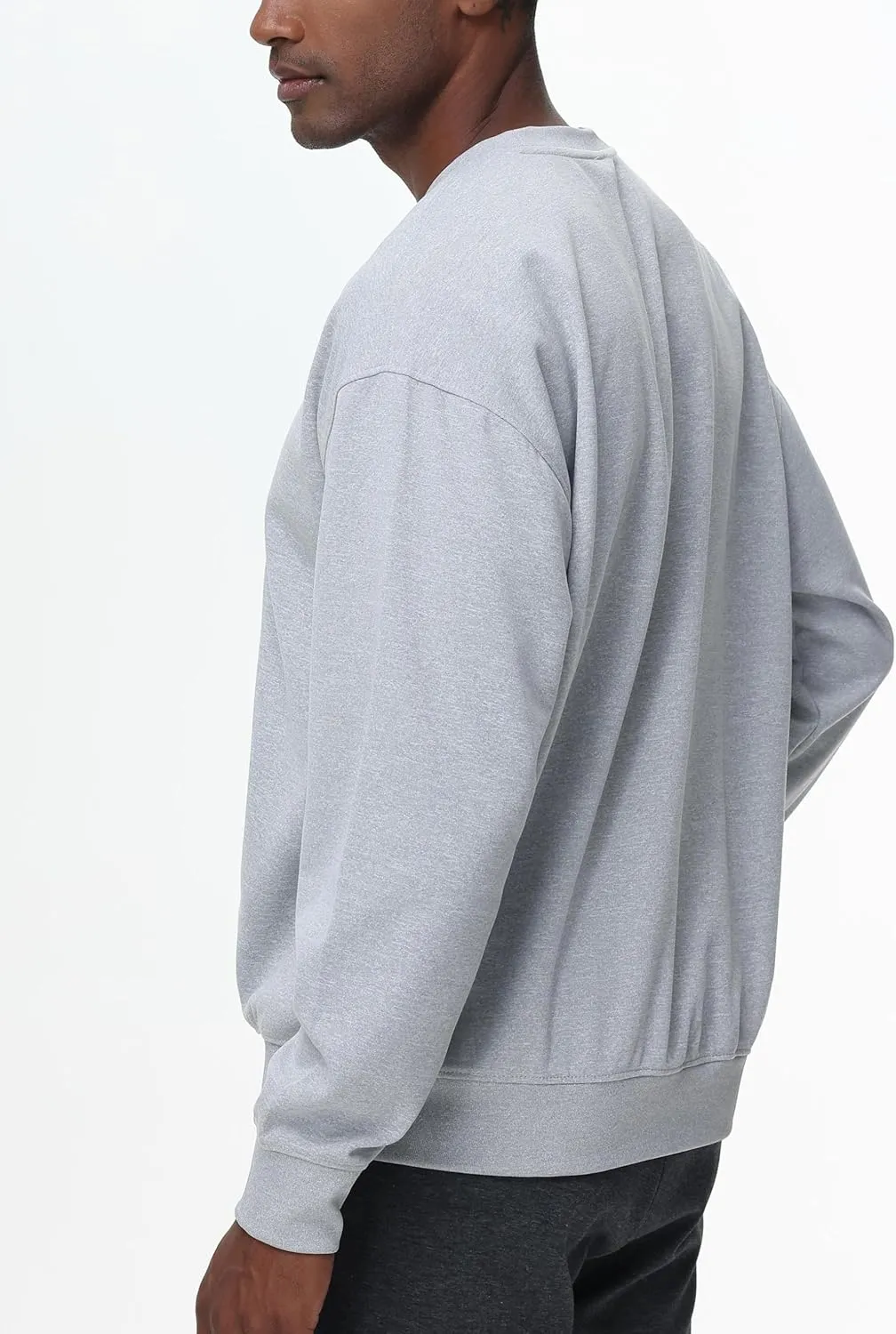 THE GYM PEOPLE Men's Crewneck Loose fit Sweatshirt Lightweight Soft Basic Pullover Tops