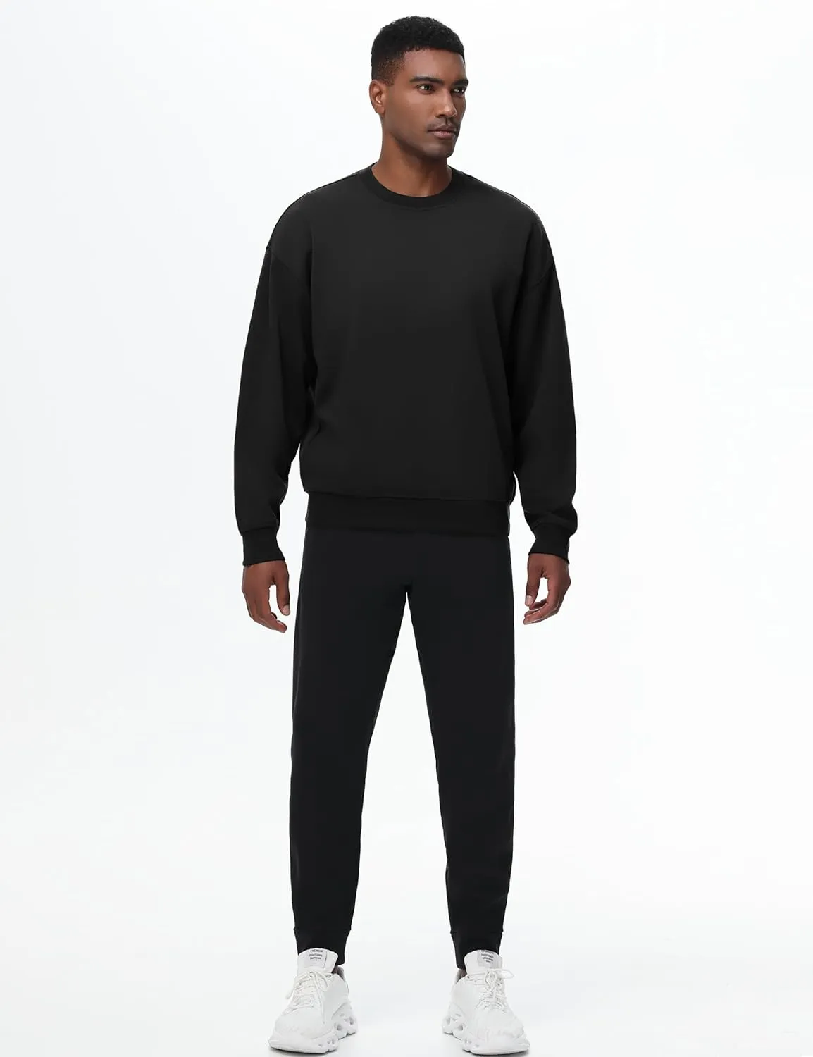 THE GYM PEOPLE Men's Crewneck Loose fit Sweatshirt Lightweight Soft Basic Pullover Tops