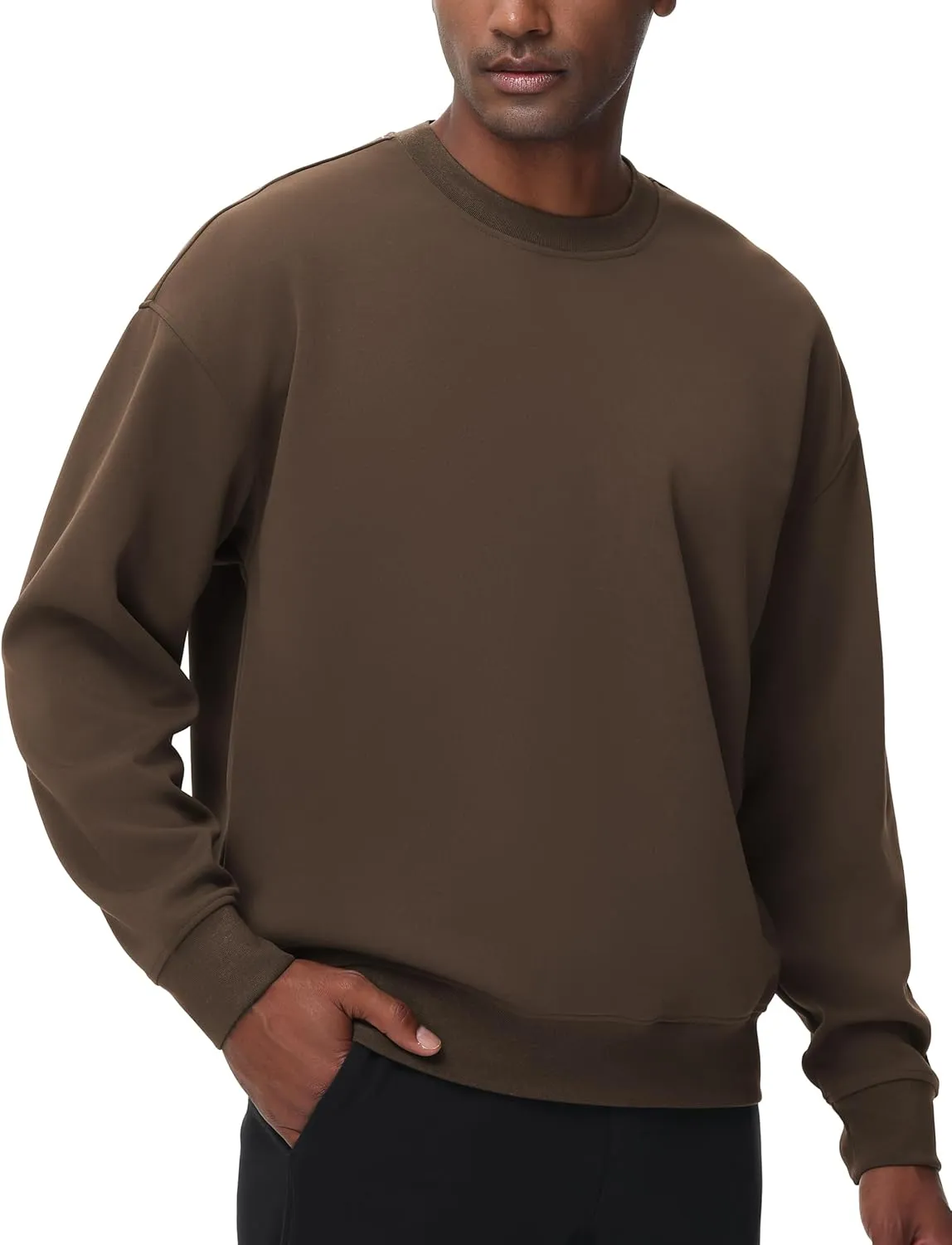THE GYM PEOPLE Men's Crewneck Loose fit Sweatshirt Lightweight Soft Basic Pullover Tops