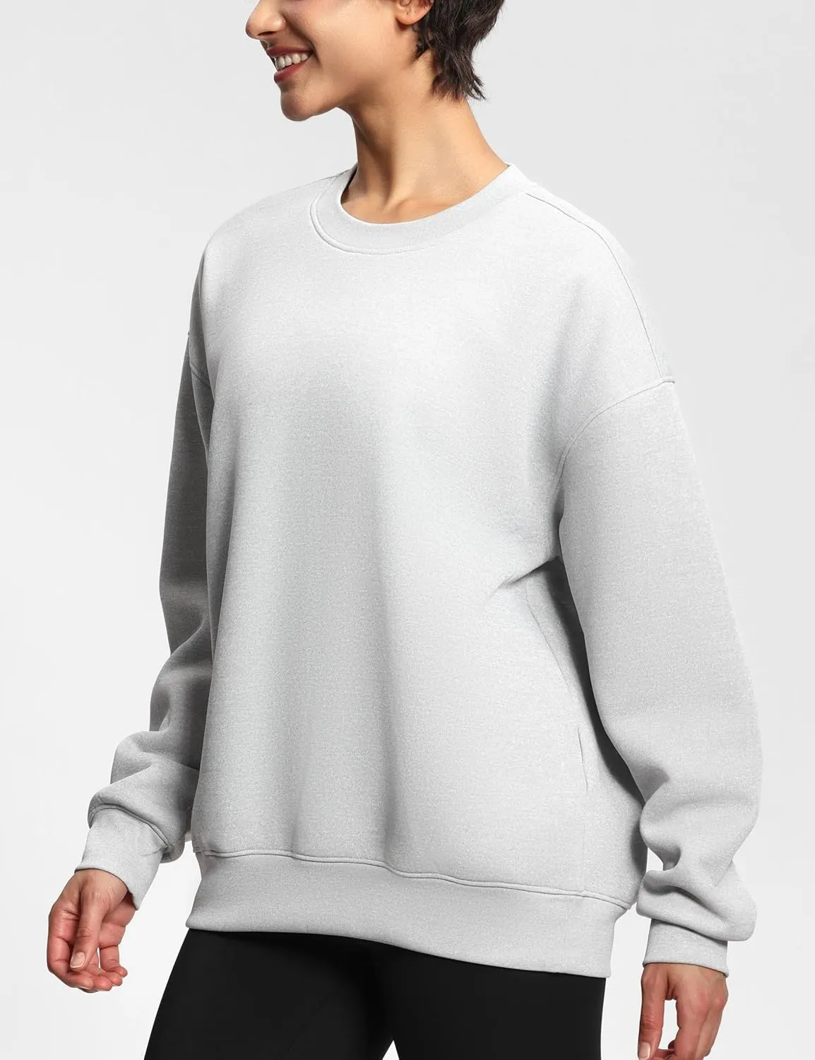 THE GYM PEOPLE Women's Soft Oversized Sweatshirt Crewneck Loose fit Lightweight Pullover Tops