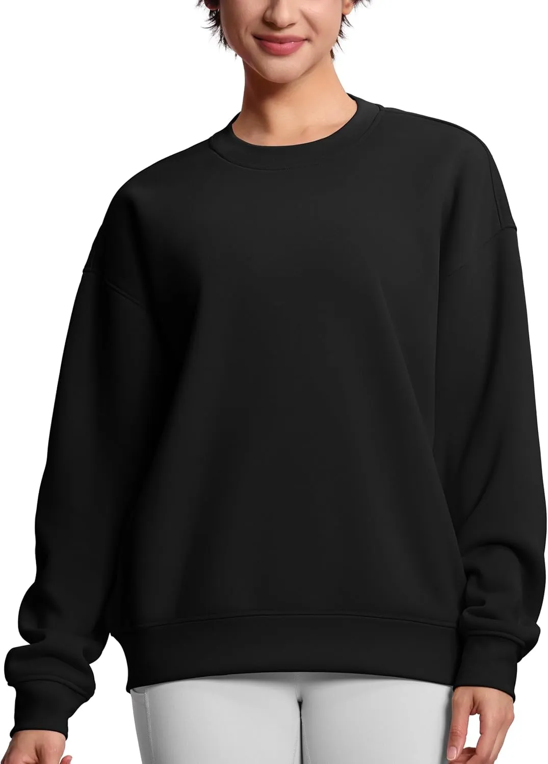 THE GYM PEOPLE Women's Soft Oversized Sweatshirt Crewneck Loose fit Lightweight Pullover Tops