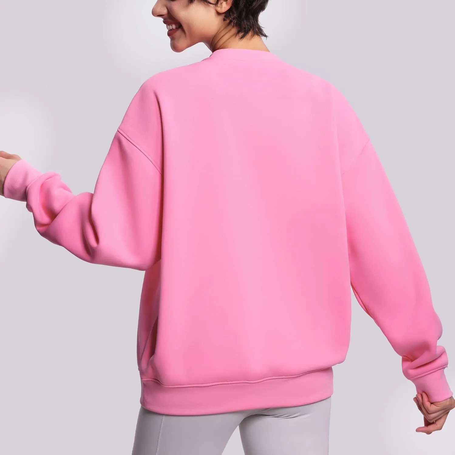 THE GYM PEOPLE Women's Soft Oversized Sweatshirt Crewneck Loose fit Lightweight Pullover Tops