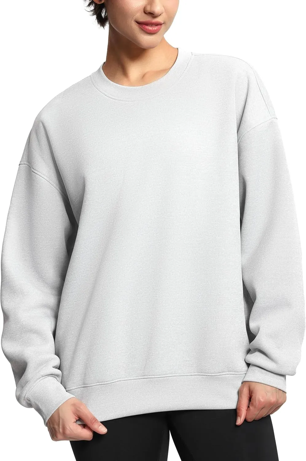 THE GYM PEOPLE Women's Soft Oversized Sweatshirt Crewneck Loose fit Lightweight Pullover Tops