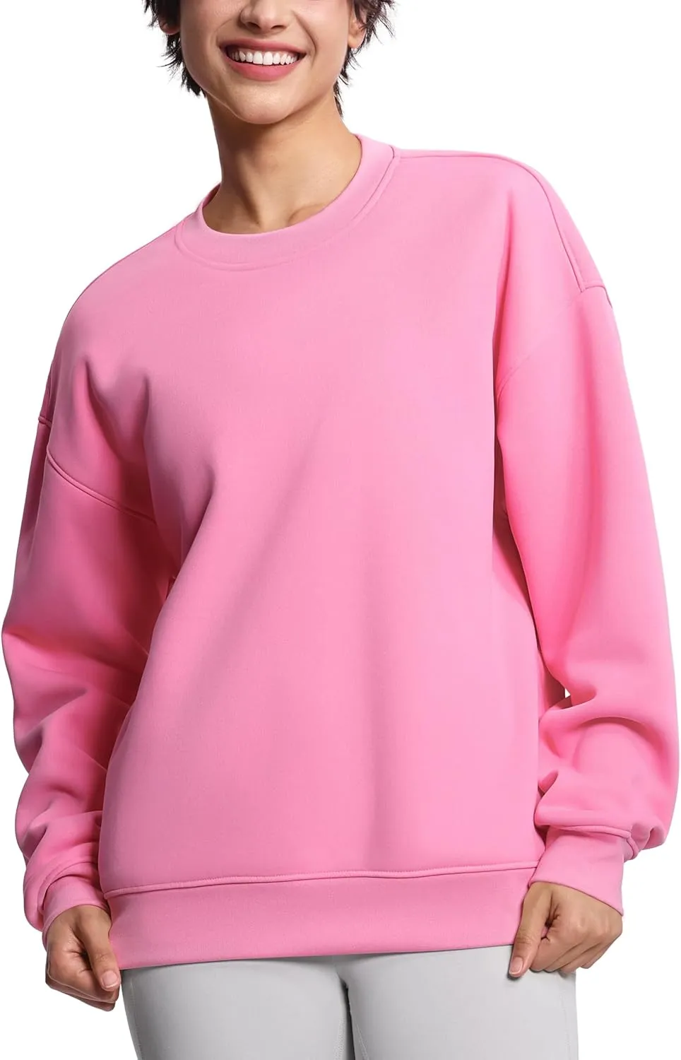 THE GYM PEOPLE Women's Soft Oversized Sweatshirt Crewneck Loose fit Lightweight Pullover Tops