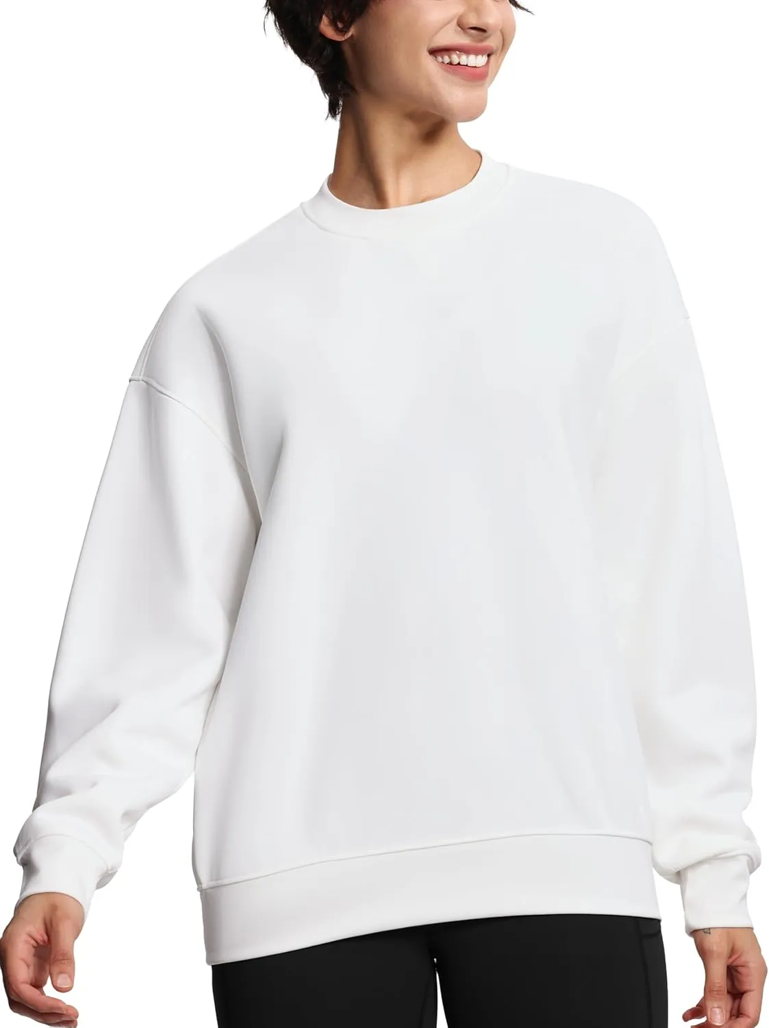 THE GYM PEOPLE Women's Soft Oversized Sweatshirt Crewneck Loose fit Lightweight Pullover Tops
