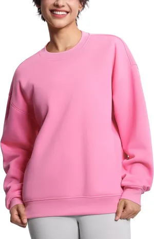THE GYM PEOPLE Women's Soft Oversized Sweatshirt Crewneck Loose fit Lightweight Pullover Tops