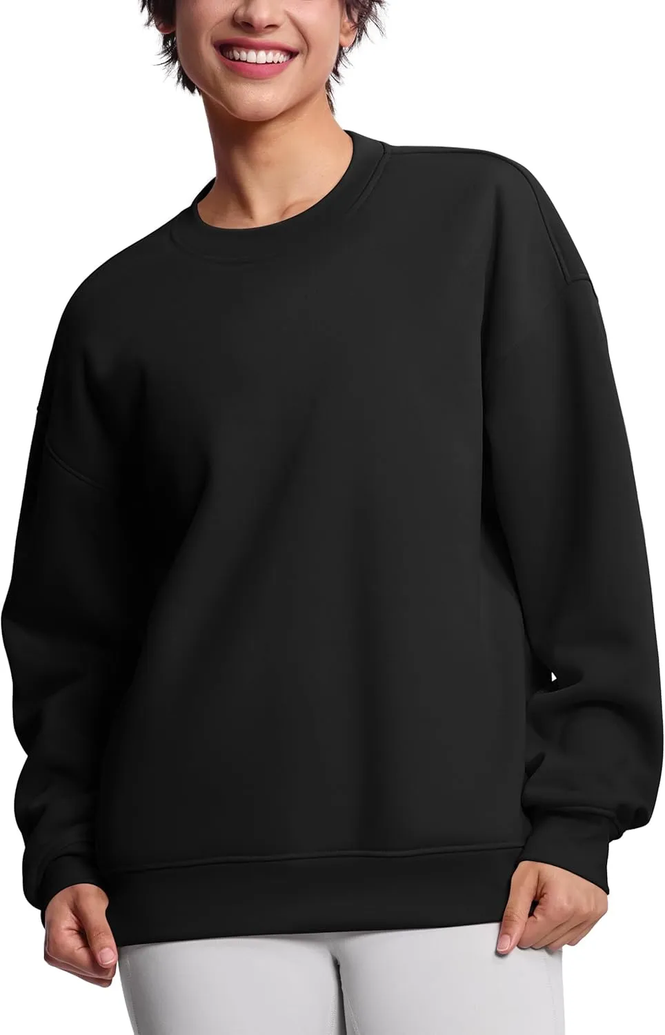 THE GYM PEOPLE Women's Soft Oversized Sweatshirt Crewneck Loose fit Lightweight Pullover Tops