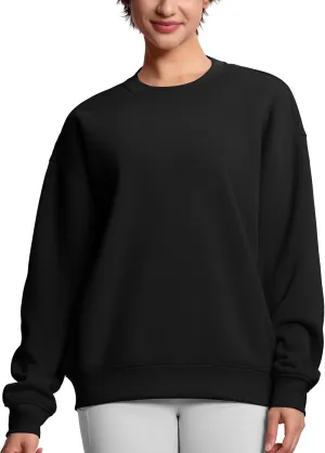 THE GYM PEOPLE Women's Soft Oversized Sweatshirt Crewneck Loose fit Lightweight Pullover Tops