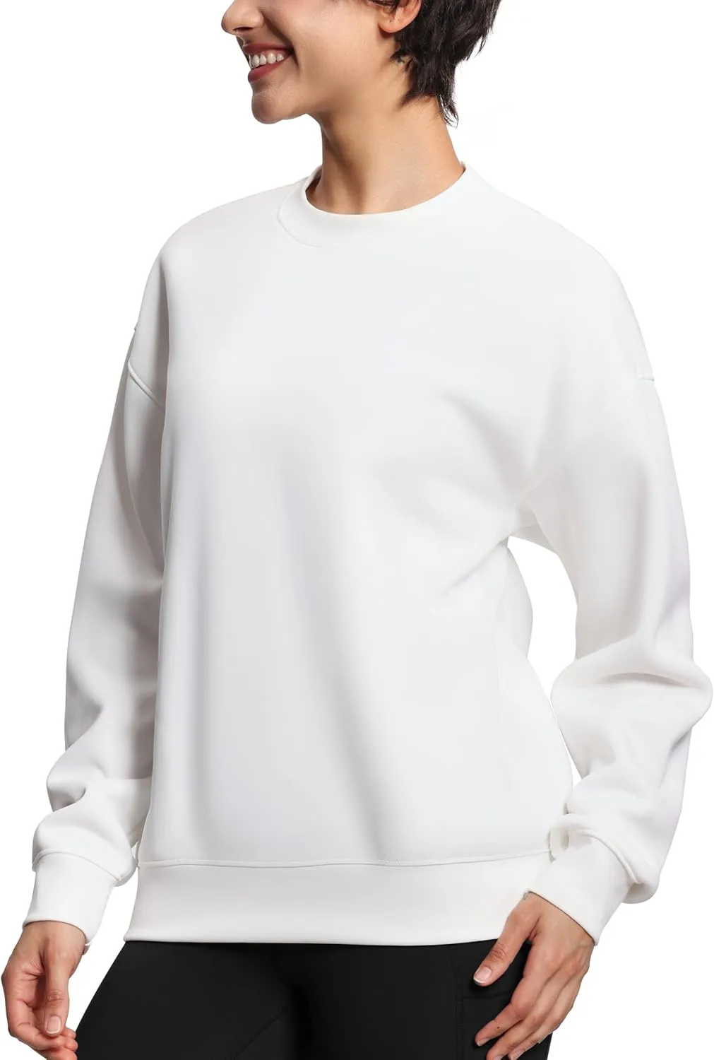 THE GYM PEOPLE Women's Soft Oversized Sweatshirt Crewneck Loose fit Lightweight Pullover Tops