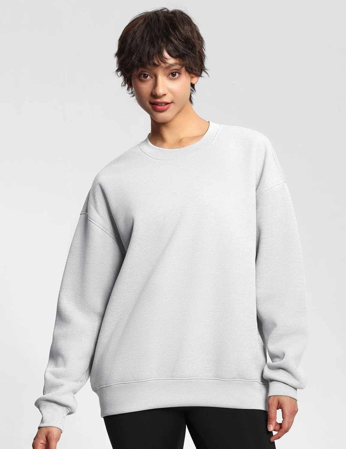 THE GYM PEOPLE Women's Soft Oversized Sweatshirt Crewneck Loose fit Lightweight Pullover Tops