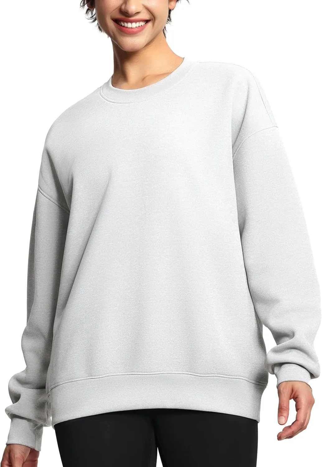 THE GYM PEOPLE Women's Soft Oversized Sweatshirt Crewneck Loose fit Lightweight Pullover Tops