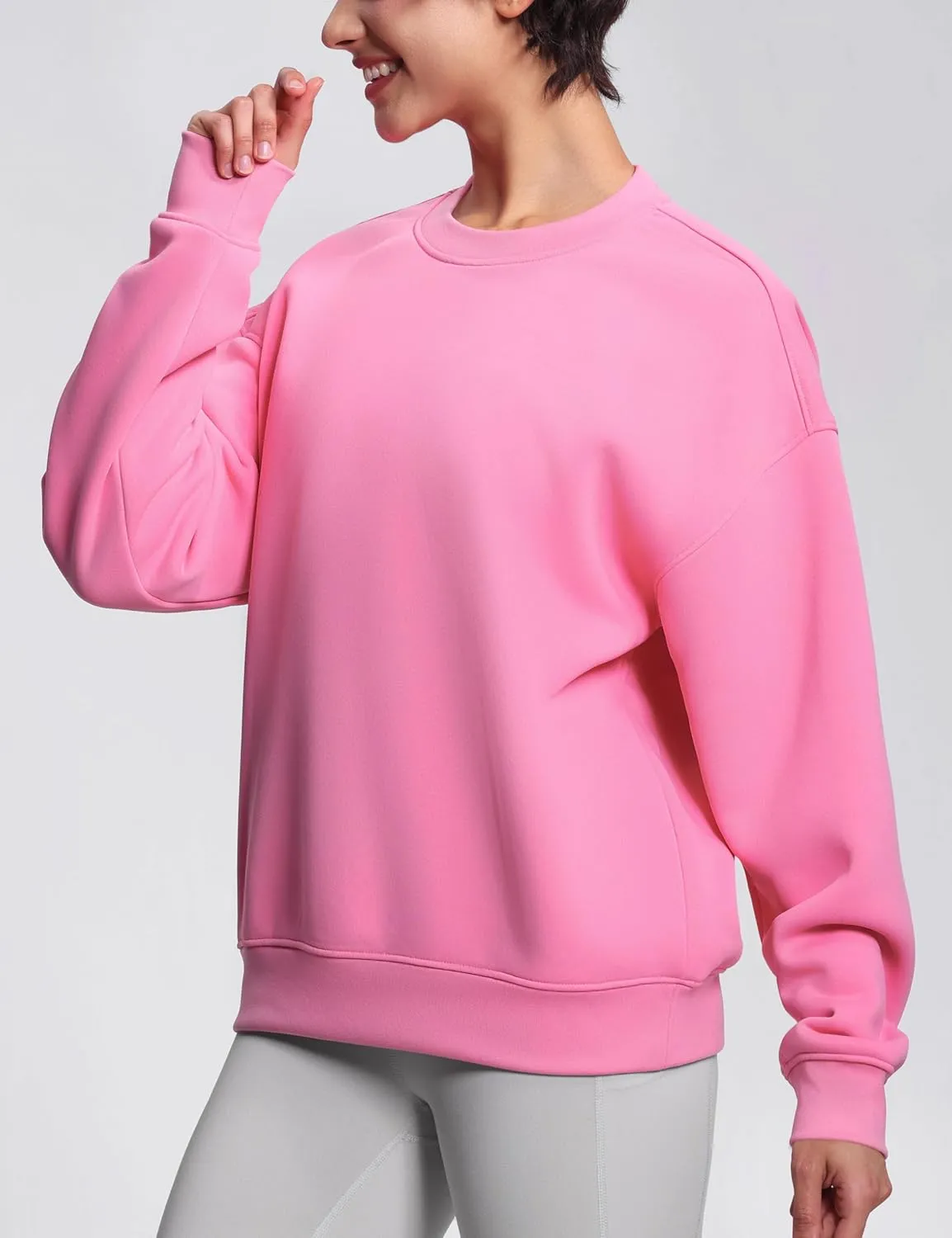 THE GYM PEOPLE Women's Soft Oversized Sweatshirt Crewneck Loose fit Lightweight Pullover Tops