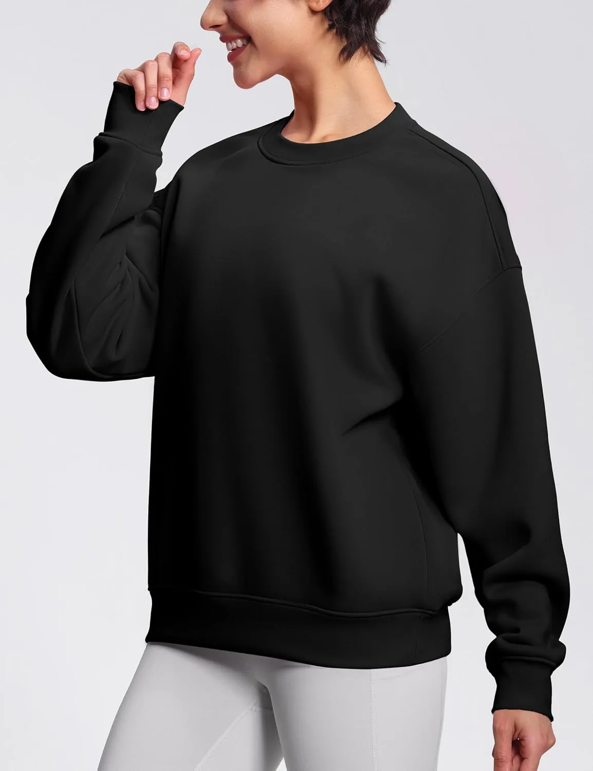 THE GYM PEOPLE Women's Soft Oversized Sweatshirt Crewneck Loose fit Lightweight Pullover Tops