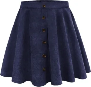 TIYOMI Women Plus Size Mini Skirts Stretchy Hidden Zipper Swing A Line Corduroy Leather Skater Skirt XL-5XL