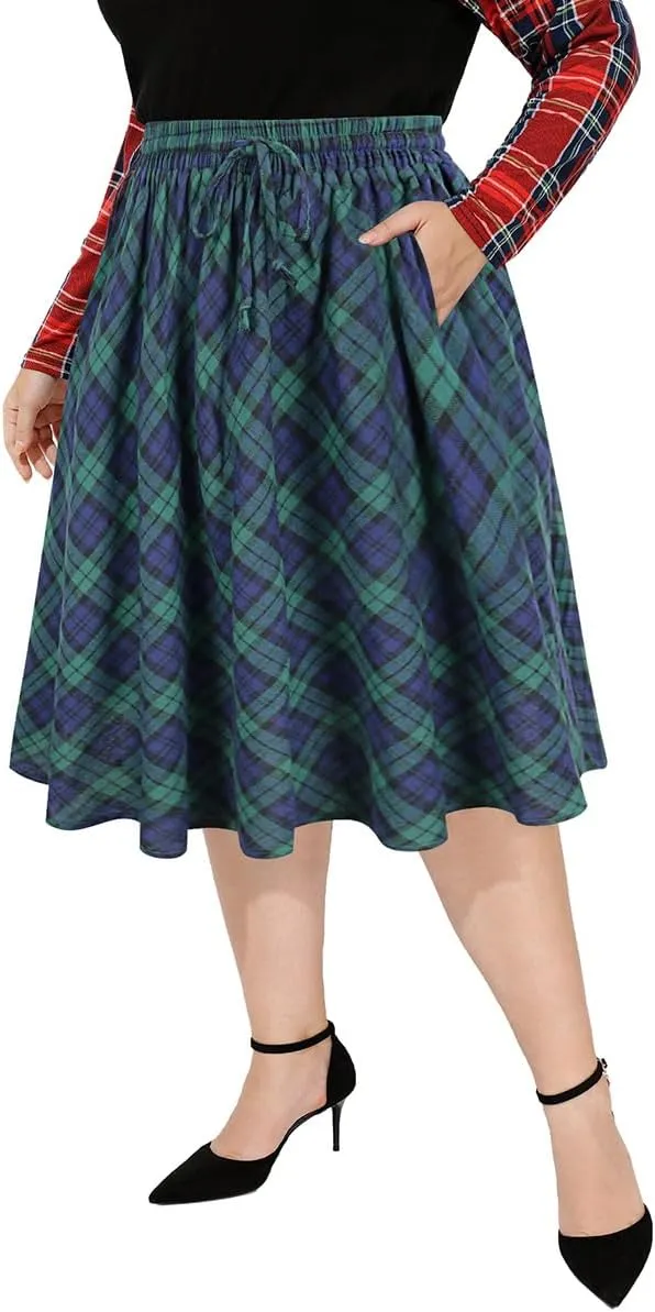 TIYOMI Women Plus Size Mini Skirts Stretchy Hidden Zipper Swing A Line Corduroy Leather Skater Skirt XL-5XL