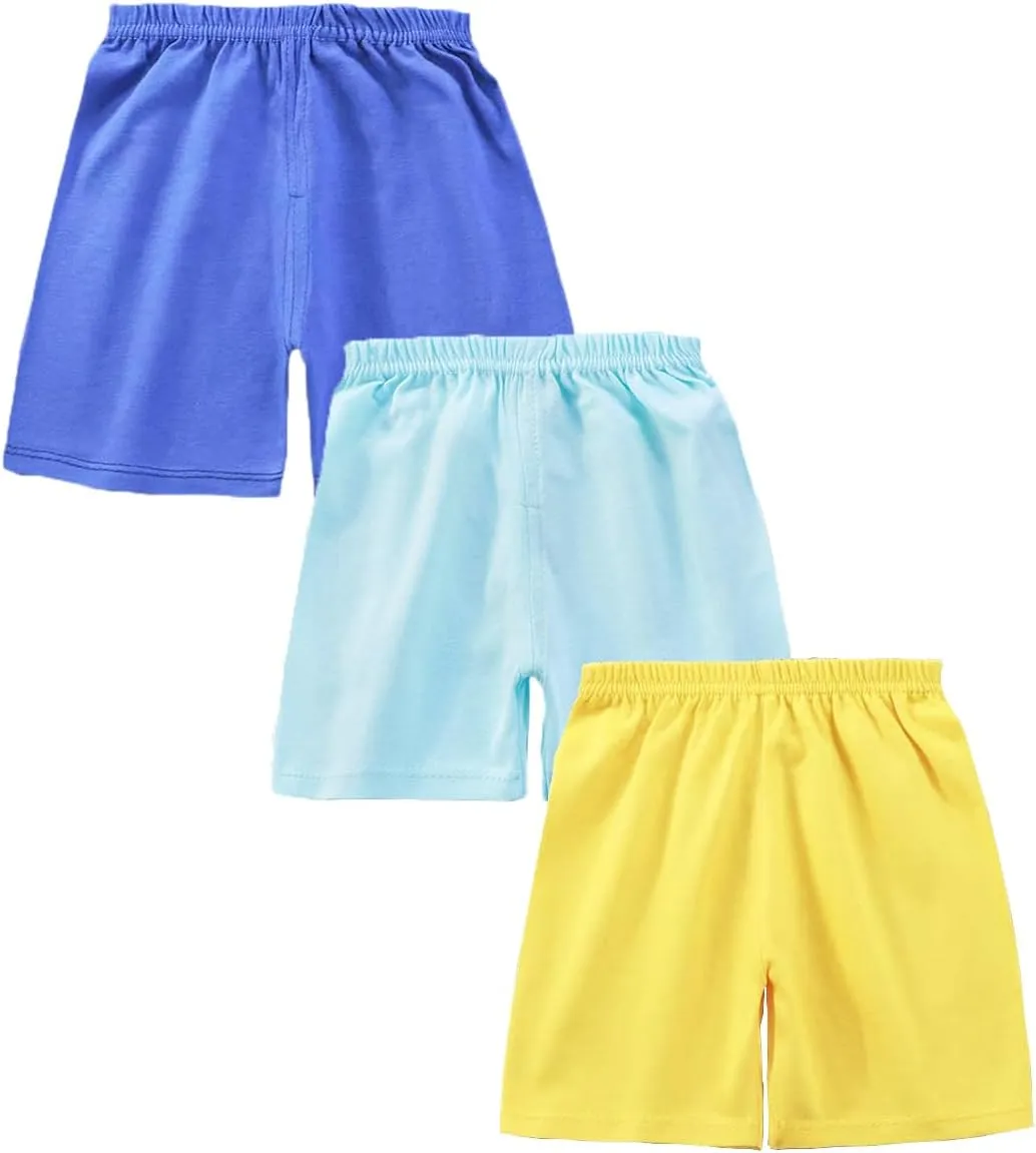 Toddler Baby Boy Shorts 3-Pack Cotton Elastic Waist Breathable Dinosaur Clothes Sizes 9M-5T Kids Comfortable Playwear