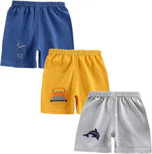 Toddler Baby Boy Shorts 3-Pack Cotton Elastic Waist Breathable Dinosaur Clothes Sizes 9M-5T Kids Comfortable Playwear