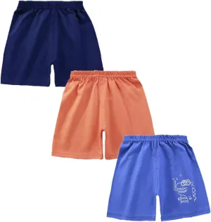Toddler Baby Boy Shorts 3-Pack Cotton Elastic Waist Breathable Dinosaur Clothes Sizes 9M-5T Kids Comfortable Playwear