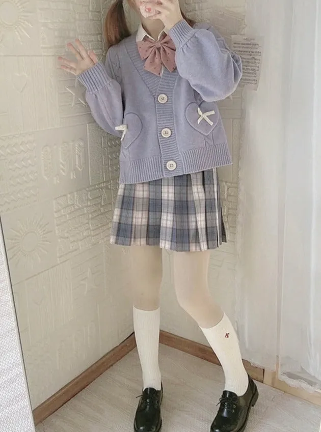 Too Kawaii Heart Bow Cardigan