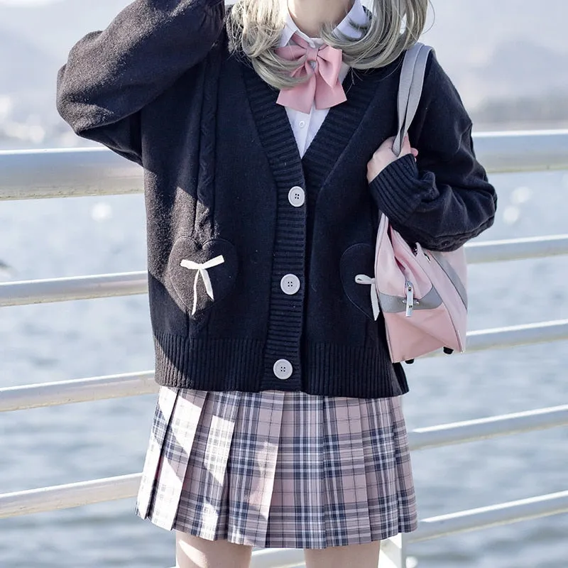 Too Kawaii Heart Bow Cardigan