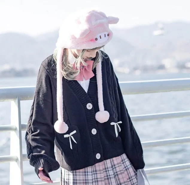 Too Kawaii Heart Bow Cardigan