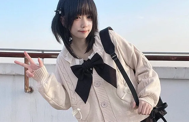 Too Kawaii Heart Bow Cardigan