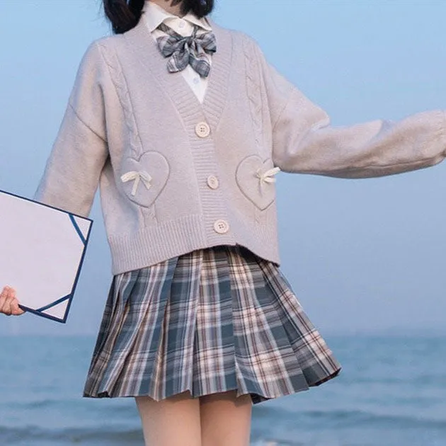 Too Kawaii Heart Bow Cardigan