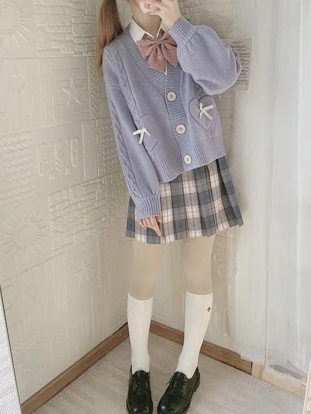 Too Kawaii Heart Bow Cardigan