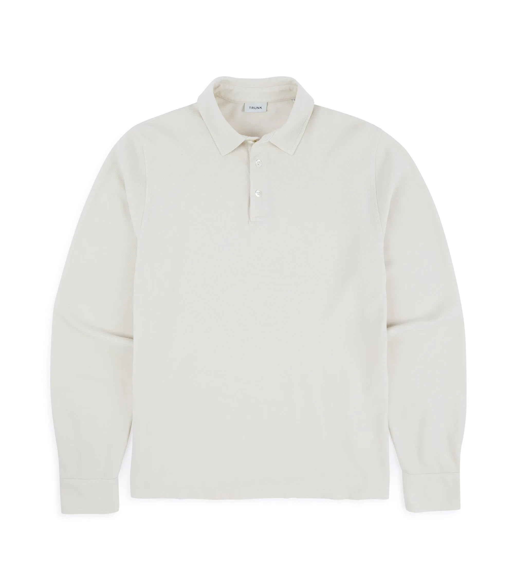 Trunk Moxon Long Sleeve Polo Shirt: Cream