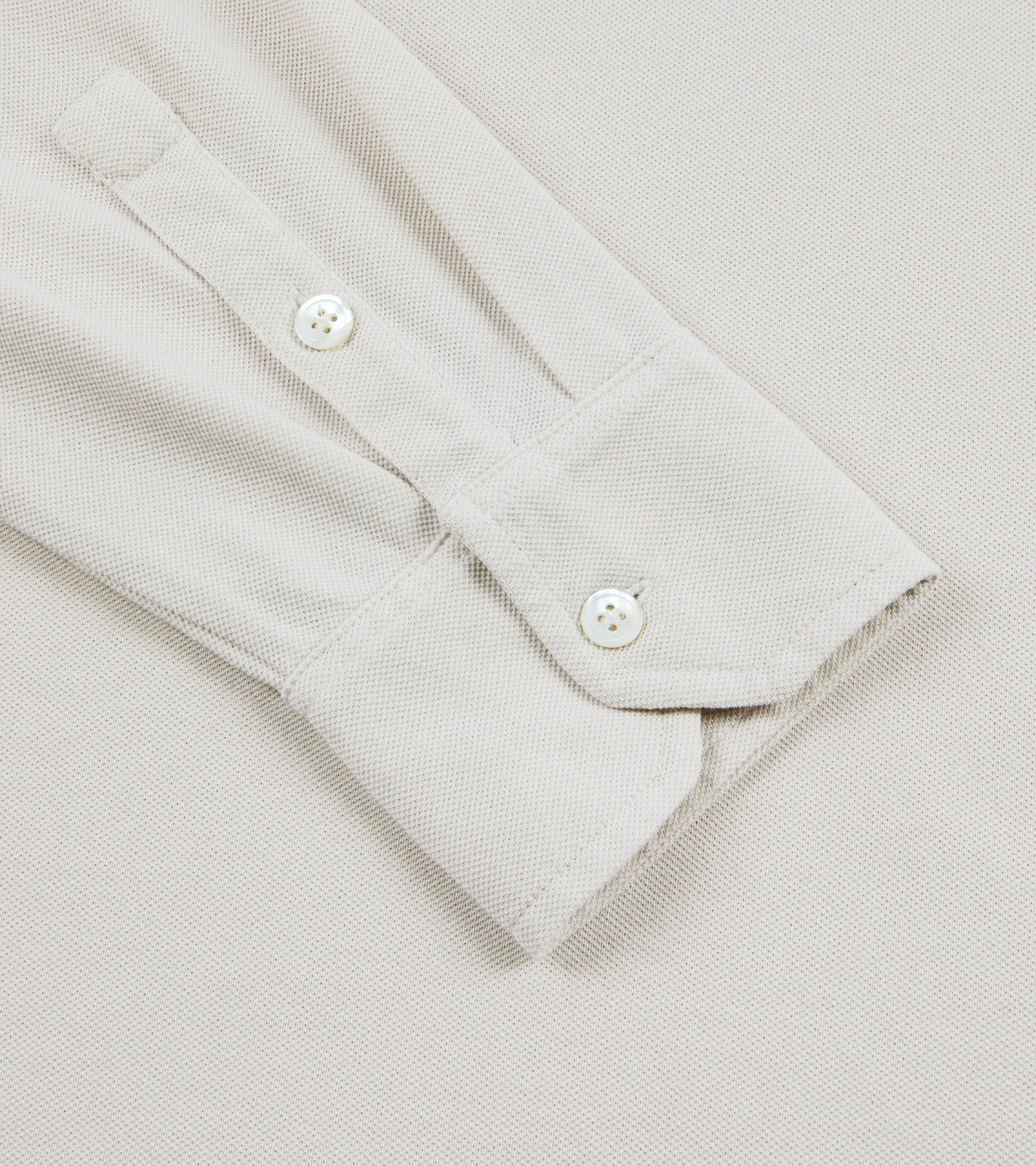 Trunk Moxon Long Sleeve Polo Shirt: Cream