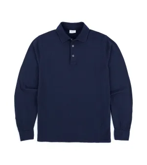 Trunk Moxon Long Sleeve Polo Shirt: Navy