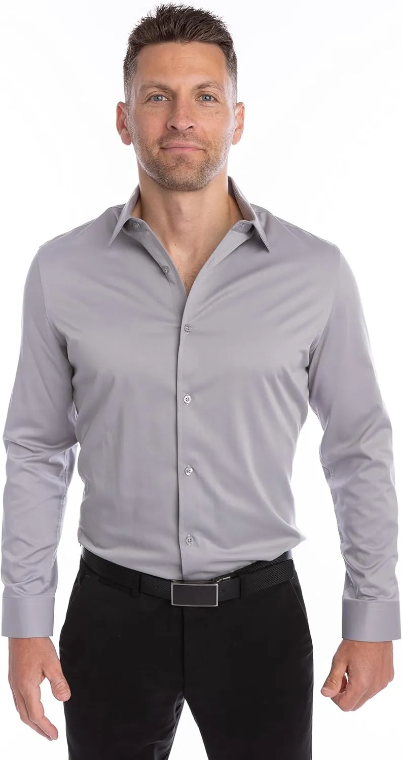 Ultimate Dress Shirts for Men | Meant to be Worn Without a Tie - Mens Dress Shirts | Slim or Regular | XS - 3XL
