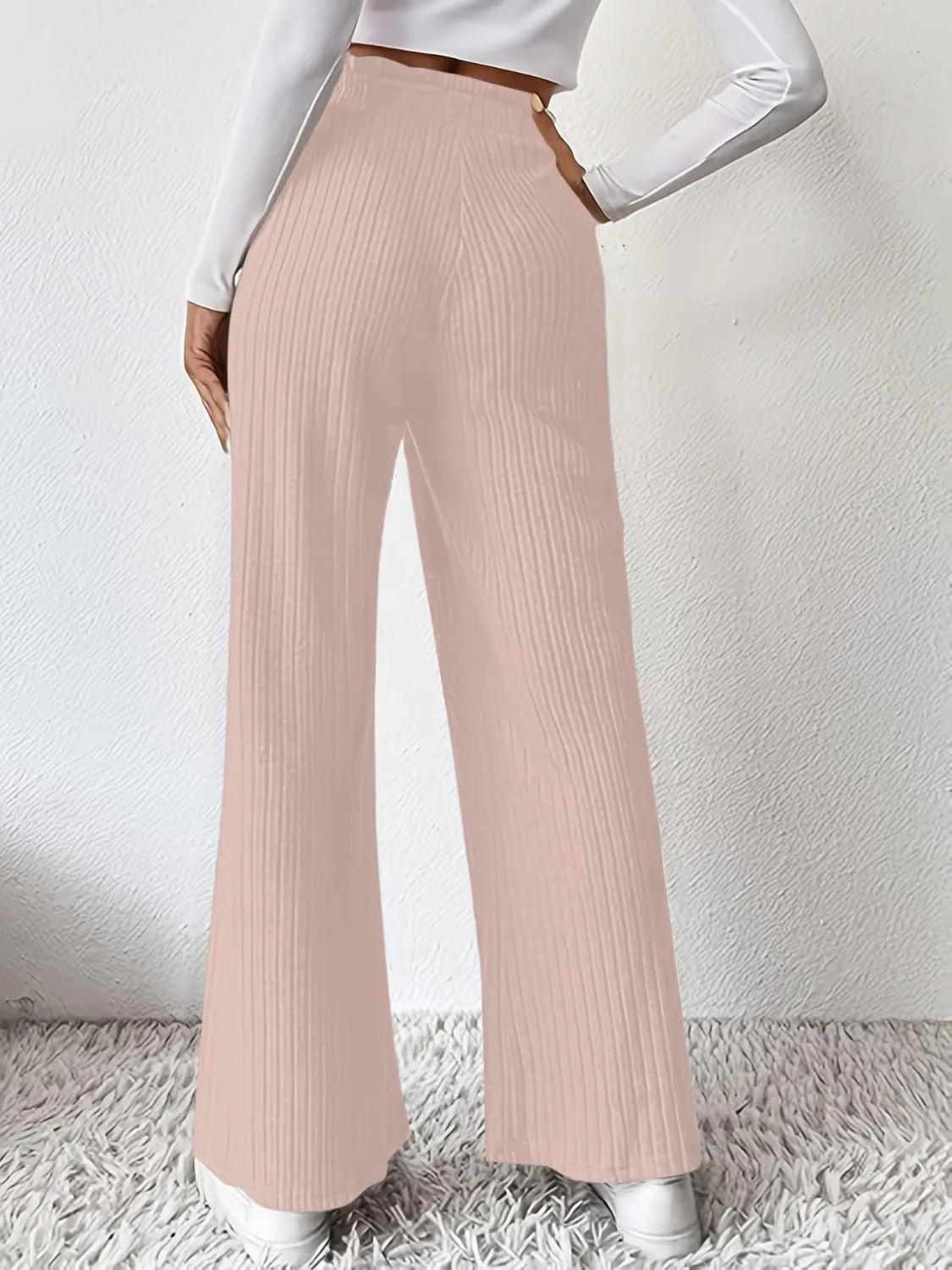 Ultimate Go To Ribbed High Waist Wide Leg Pants