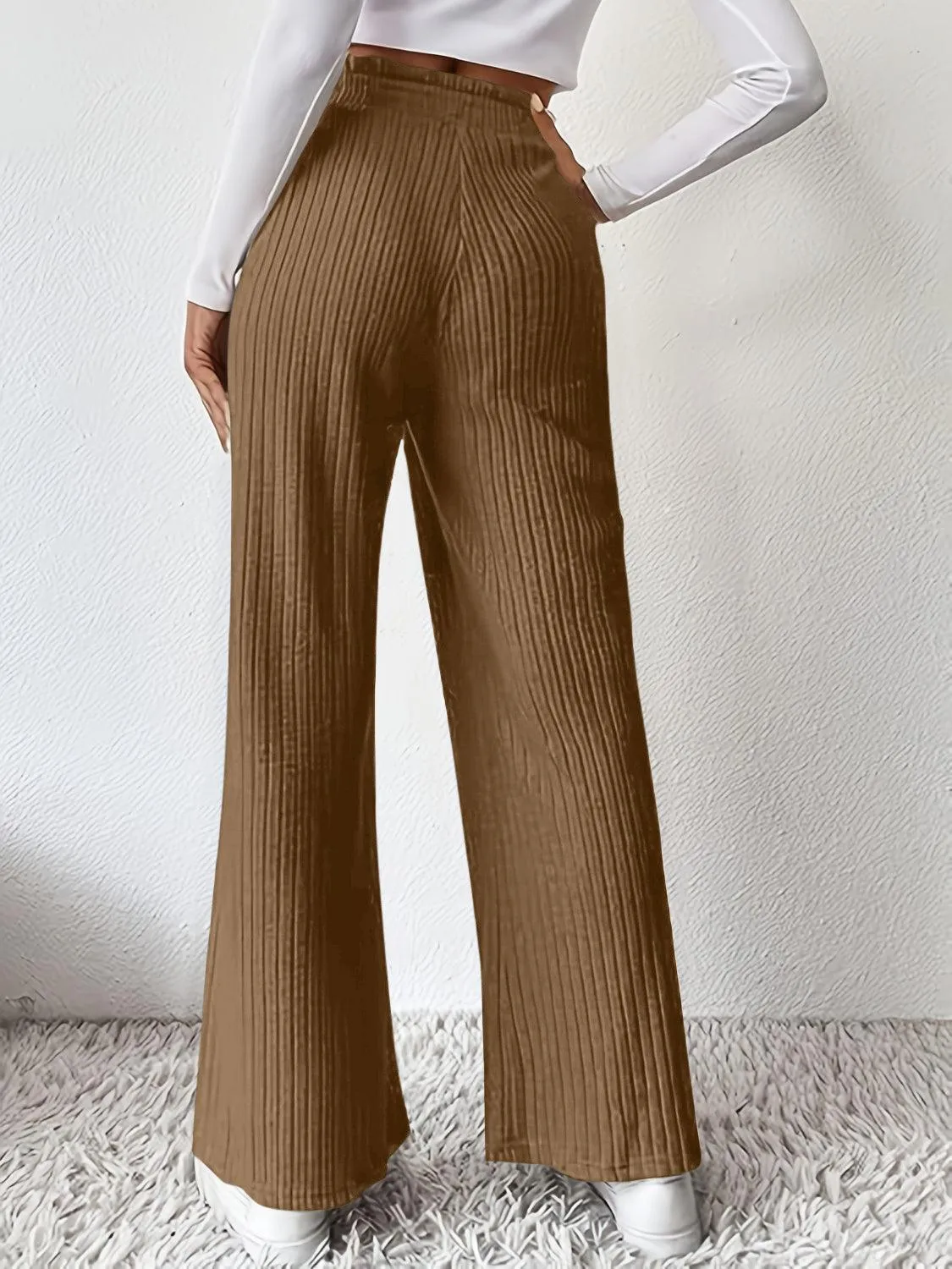 Ultimate Go To Ribbed High Waist Wide Leg Pants
