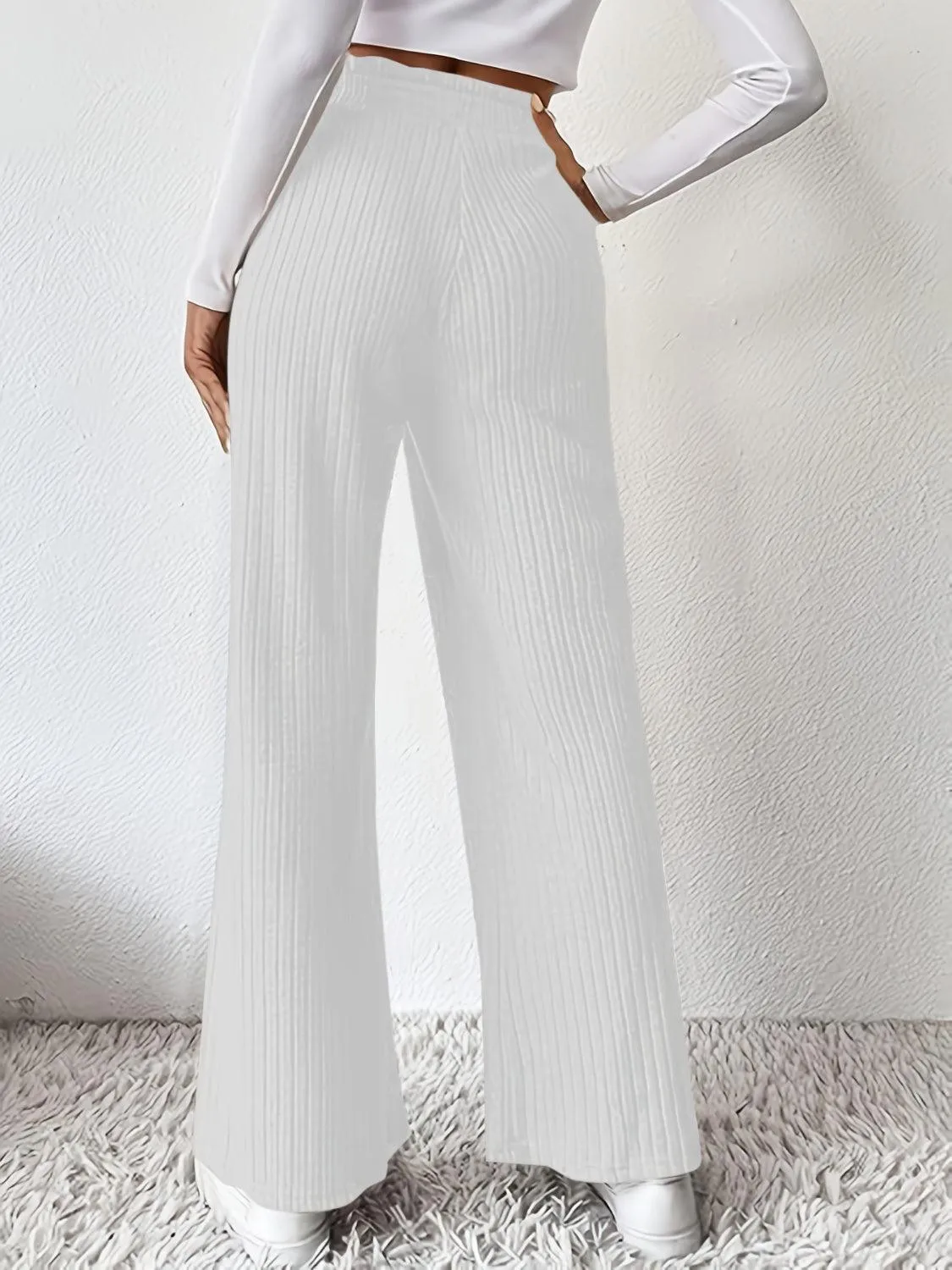 Ultimate Go To Ribbed High Waist Wide Leg Pants