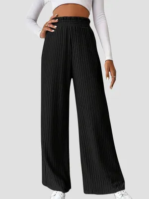 Ultimate Go To Ribbed High Waist Wide Leg Pants