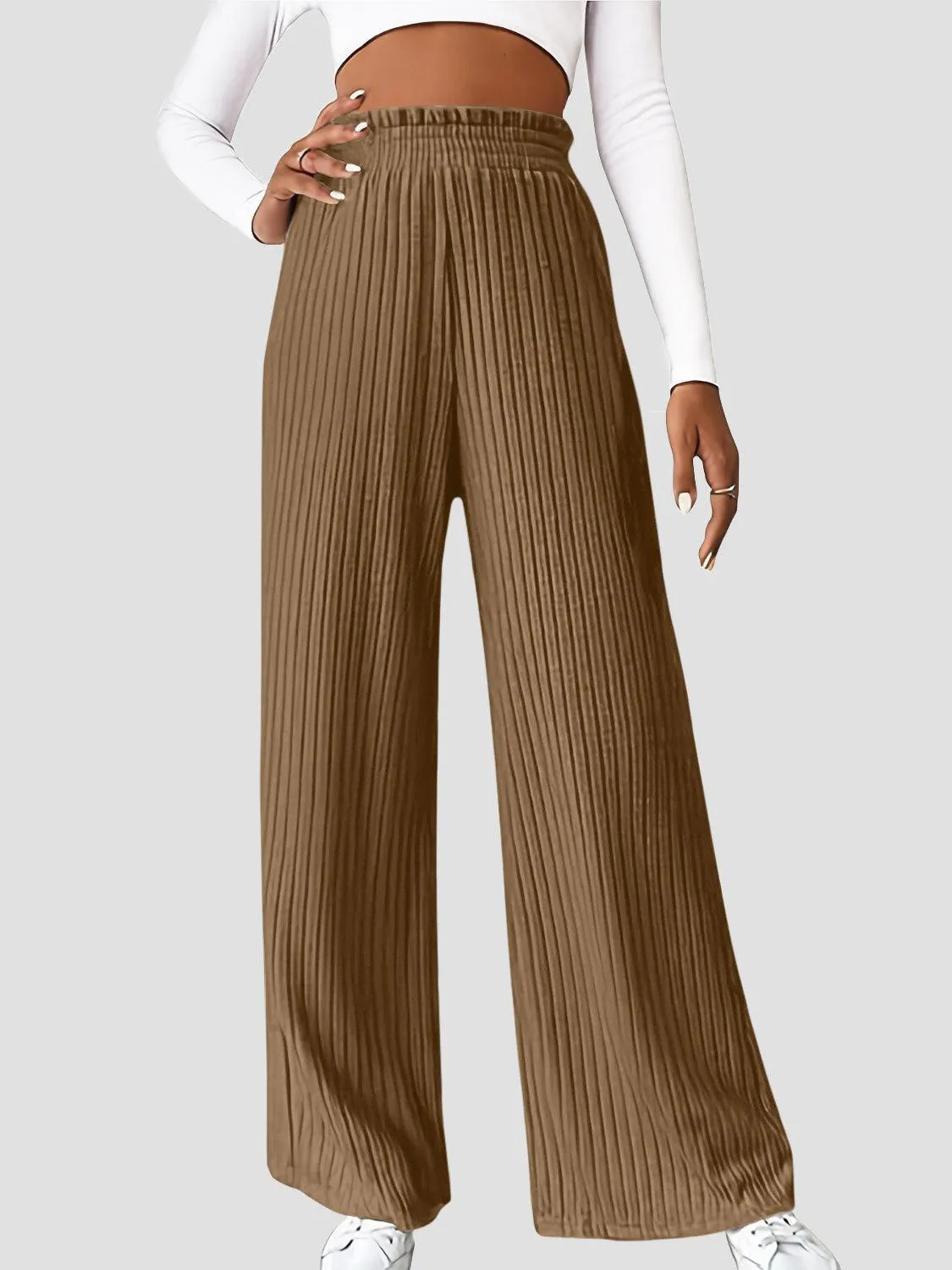 Ultimate Go To Ribbed High Waist Wide Leg Pants