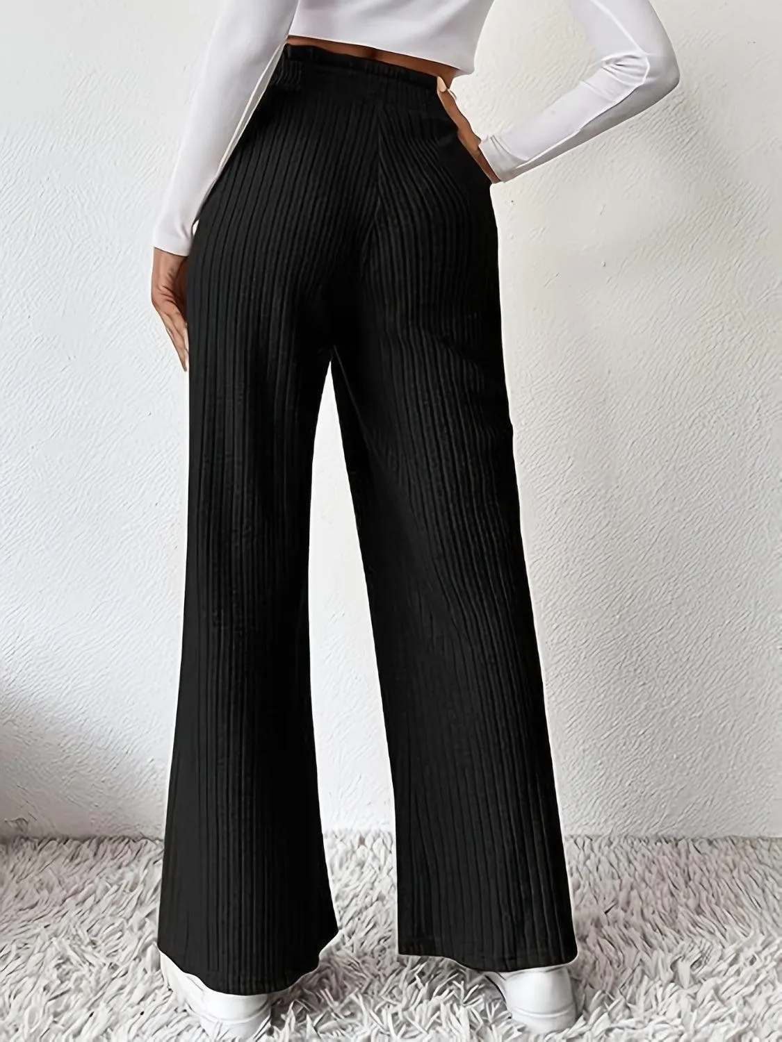 Ultimate Go To Ribbed High Waist Wide Leg Pants