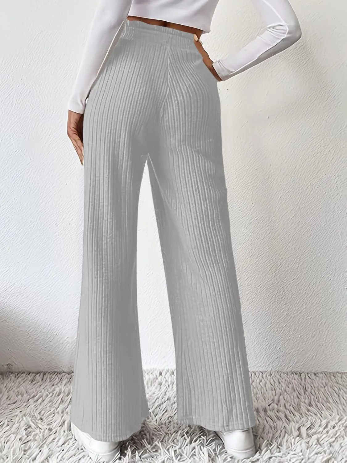 Ultimate Go To Ribbed High Waist Wide Leg Pants
