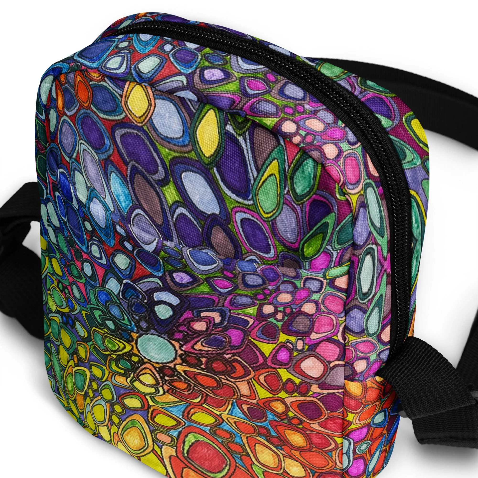 Unikitty Utility crossbody bag- White Rainbow Kaliedoscope