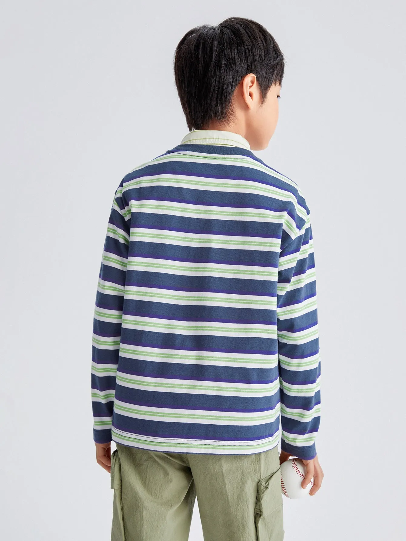 Unisex Trend Scenarios Letter Blue Green Hue Long Sleeve T-Shirt