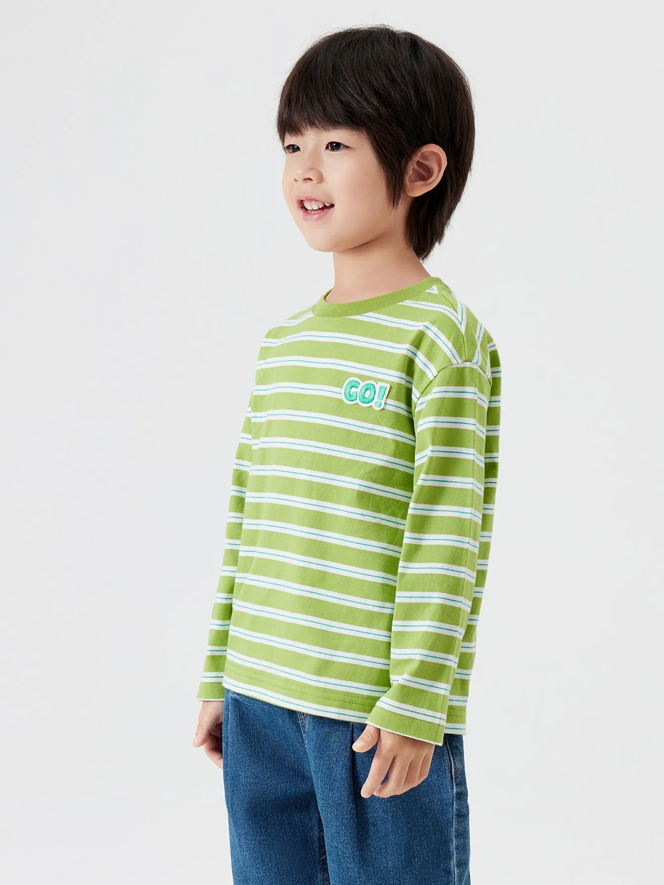 Unisex Trend Scenarios Letter Green Hue Long Sleeve T-Shirt