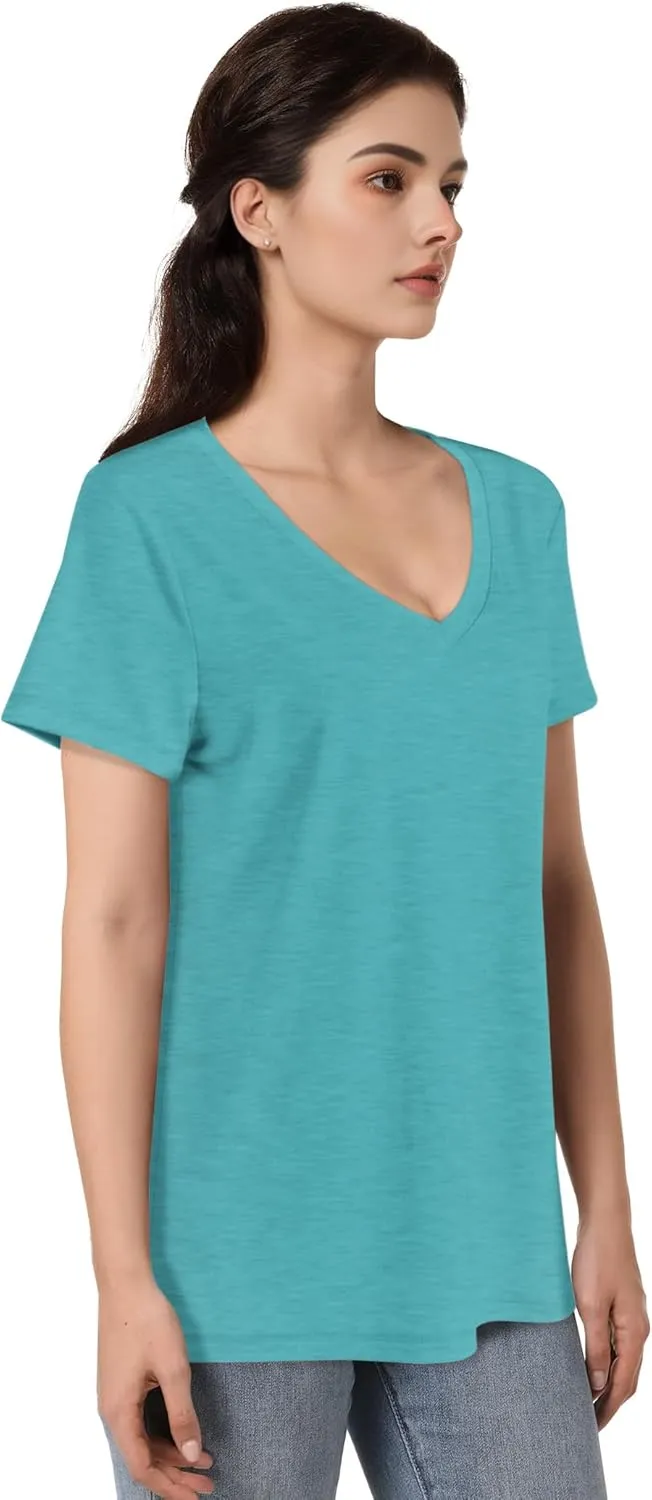 V Neck T Shirts for Women - Summer Fashion Trendy Outfits Clothes - Lightweight Soft Casual Women T Shirt