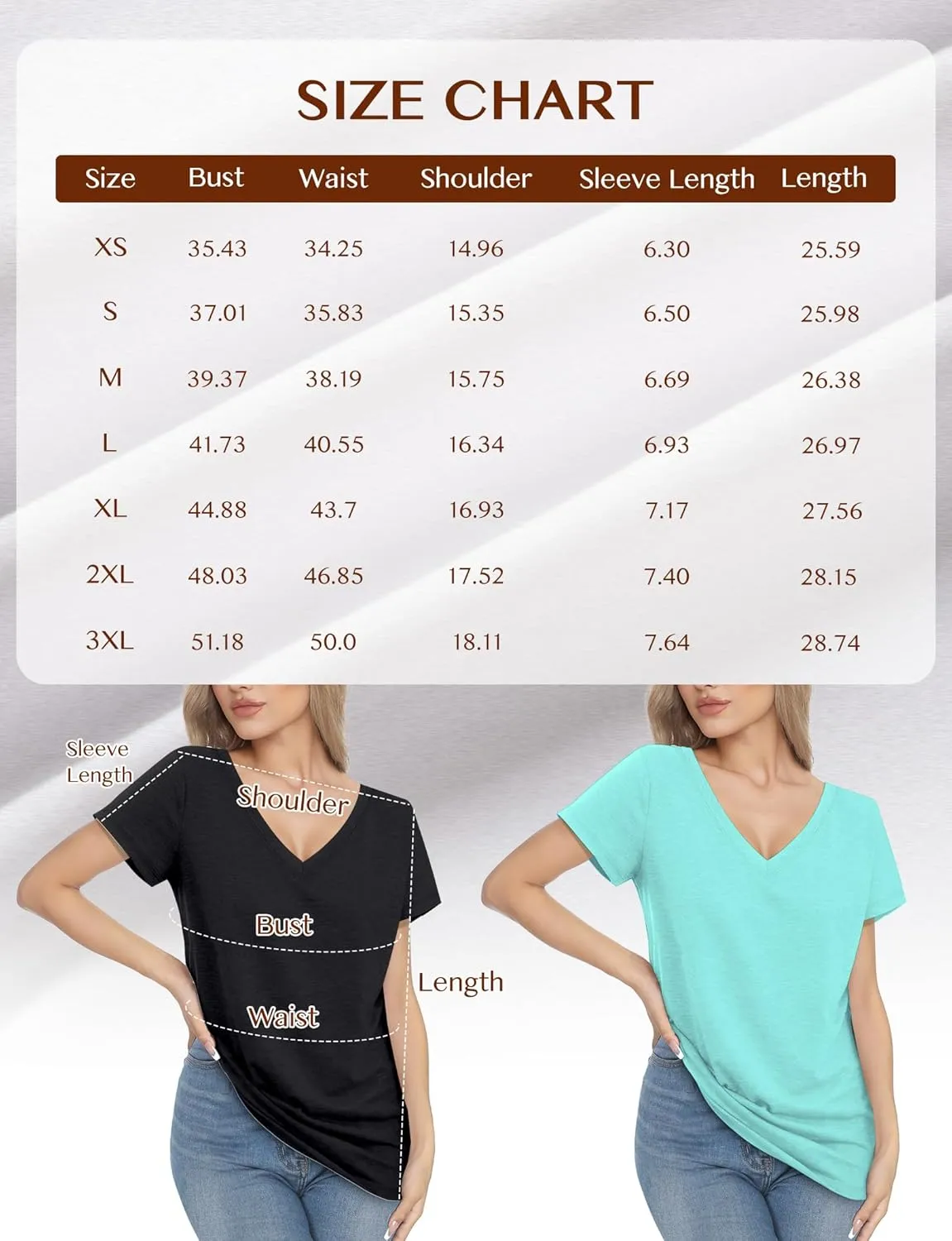 V Neck T Shirts for Women - Summer Fashion Trendy Outfits Clothes - Lightweight Soft Casual Women T Shirt