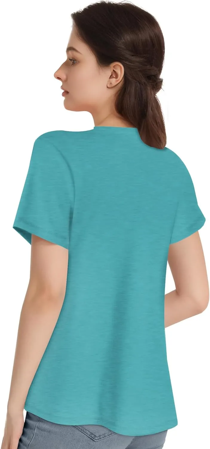 V Neck T Shirts for Women - Summer Fashion Trendy Outfits Clothes - Lightweight Soft Casual Women T Shirt
