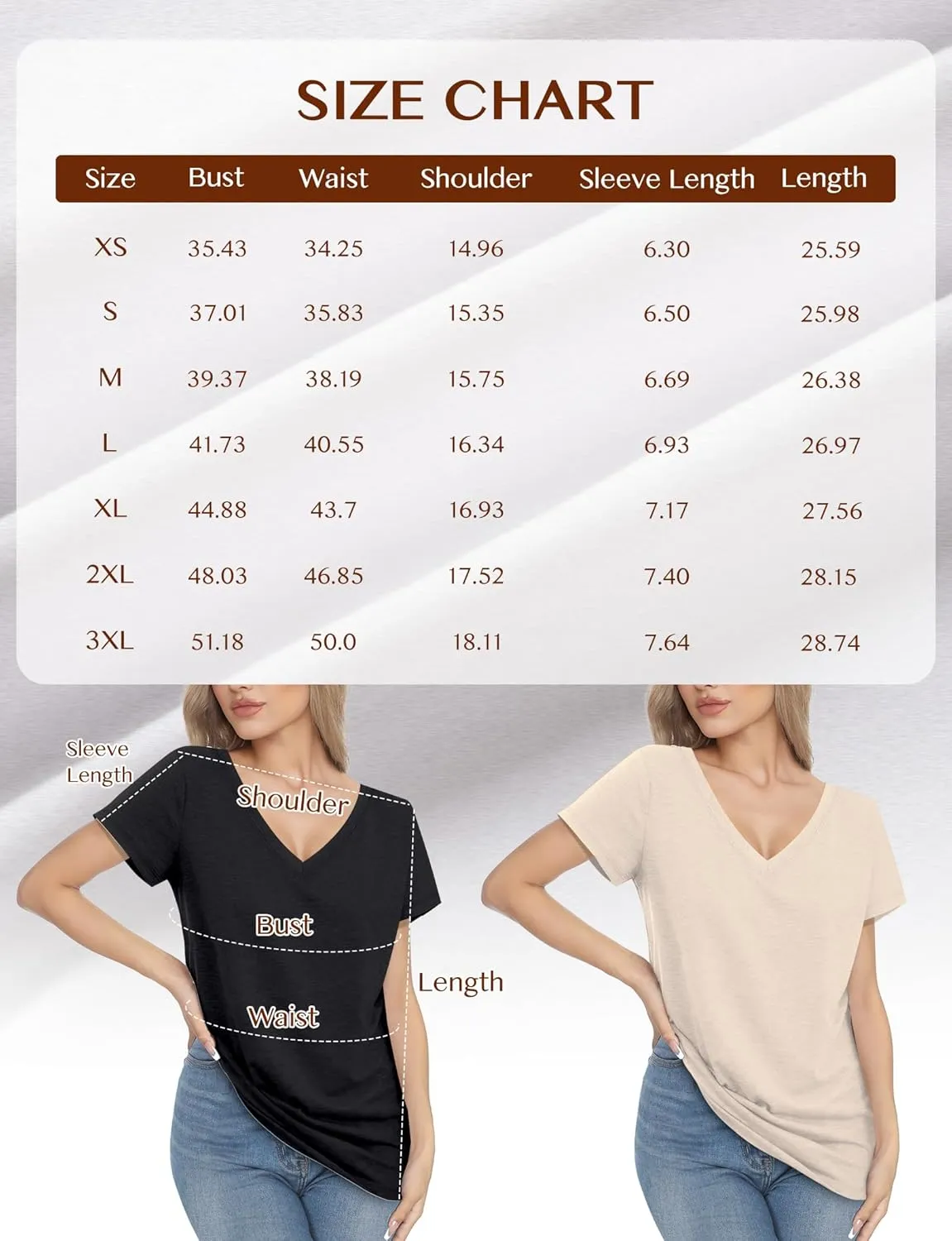 V Neck T Shirts for Women - Summer Fashion Trendy Outfits Clothes - Lightweight Soft Casual Women T Shirt