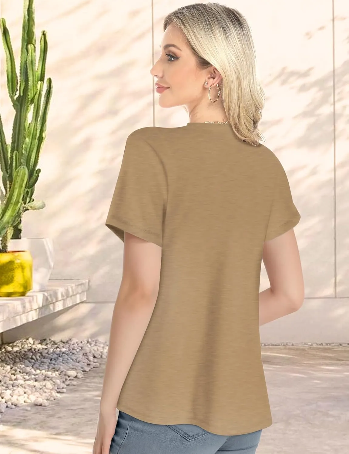 V Neck T Shirts for Women - Summer Fashion Trendy Outfits Clothes - Lightweight Soft Casual Women T Shirt