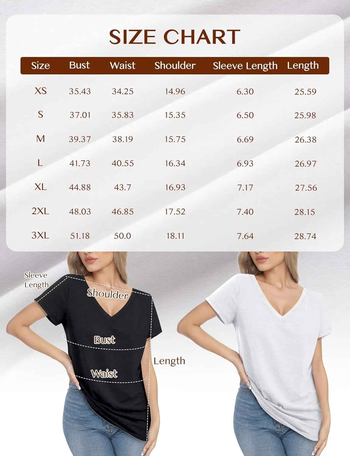 V Neck T Shirts for Women - Summer Fashion Trendy Outfits Clothes - Lightweight Soft Casual Women T Shirt