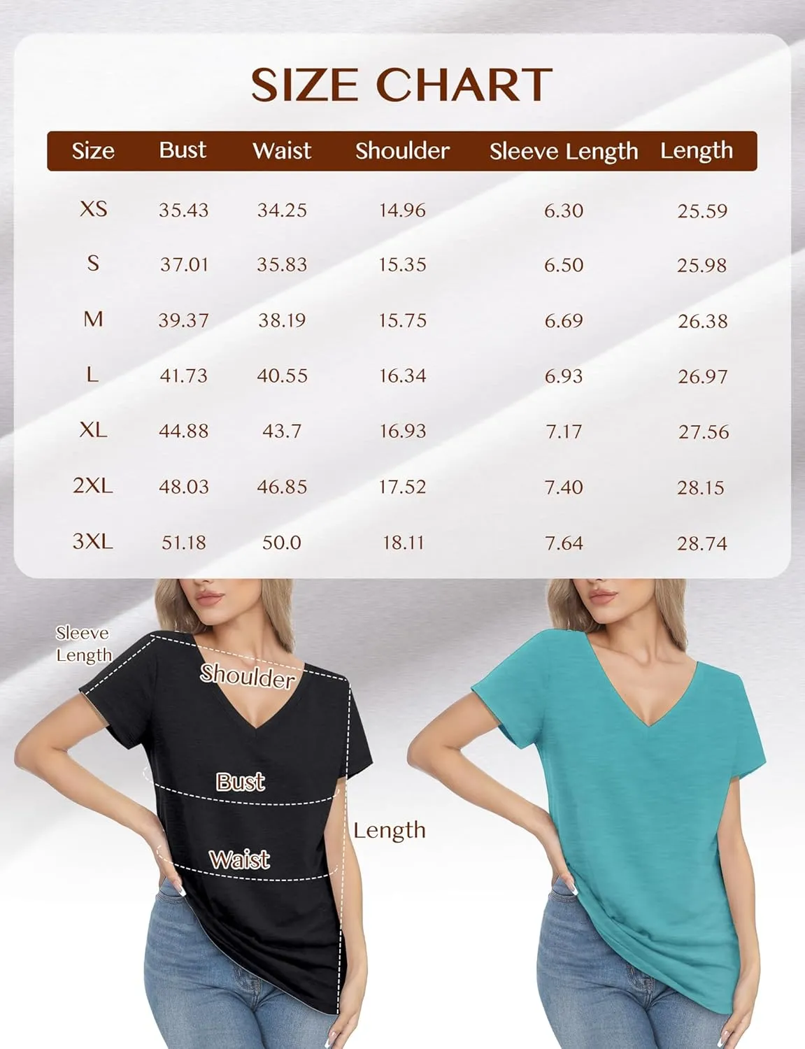 V Neck T Shirts for Women - Summer Fashion Trendy Outfits Clothes - Lightweight Soft Casual Women T Shirt