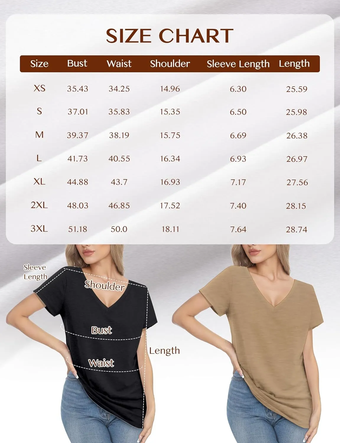 V Neck T Shirts for Women - Summer Fashion Trendy Outfits Clothes - Lightweight Soft Casual Women T Shirt